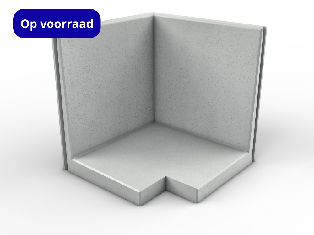 Keerwand zonder hak 1500mm hoog hoekelement