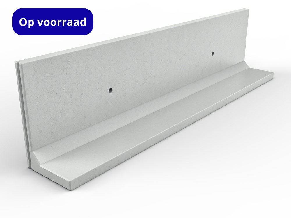 Keerwand zonder hak 750mm hoog 4000mm lang