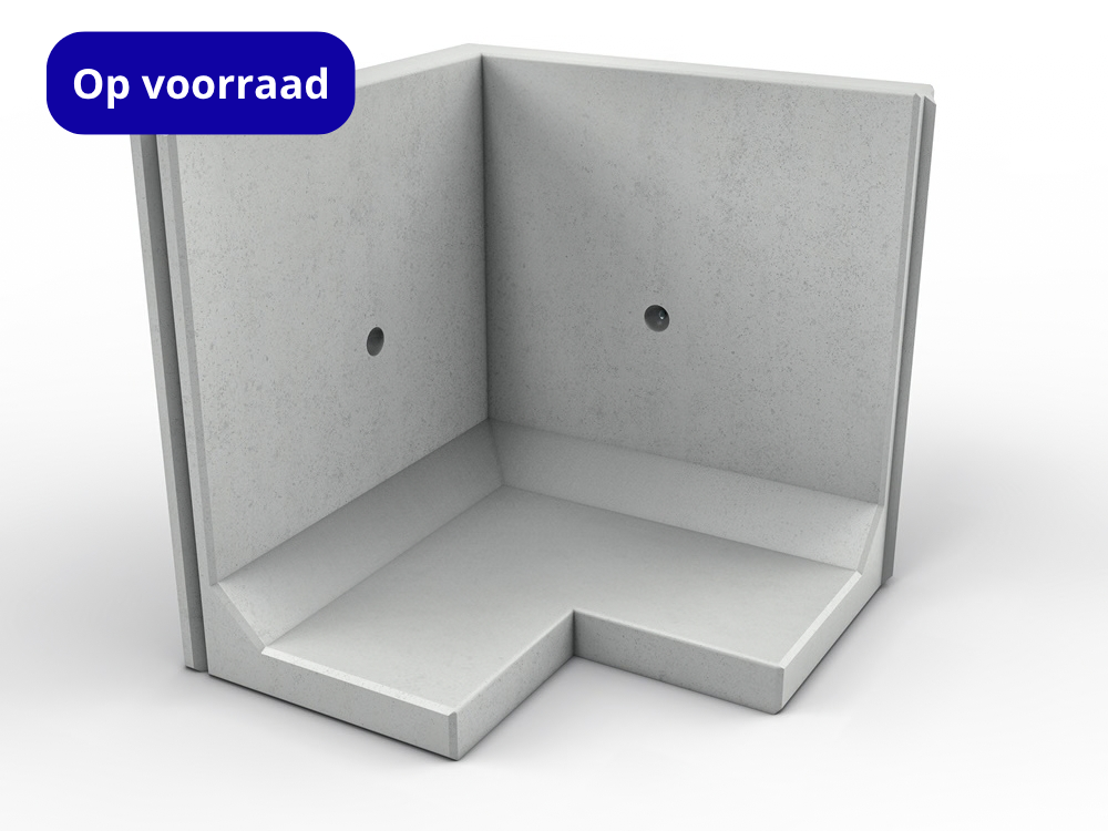 Keerwand zonder hak 1000mm hoog hoekelement
