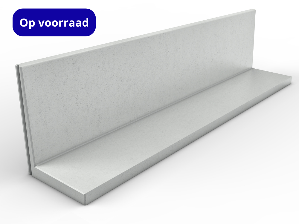 Keerwand zonder hak 750mm hoog 2000mm lang