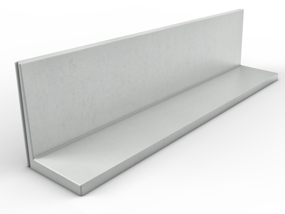 Keerwand zonder hak 750mm hoog 4000mm lang